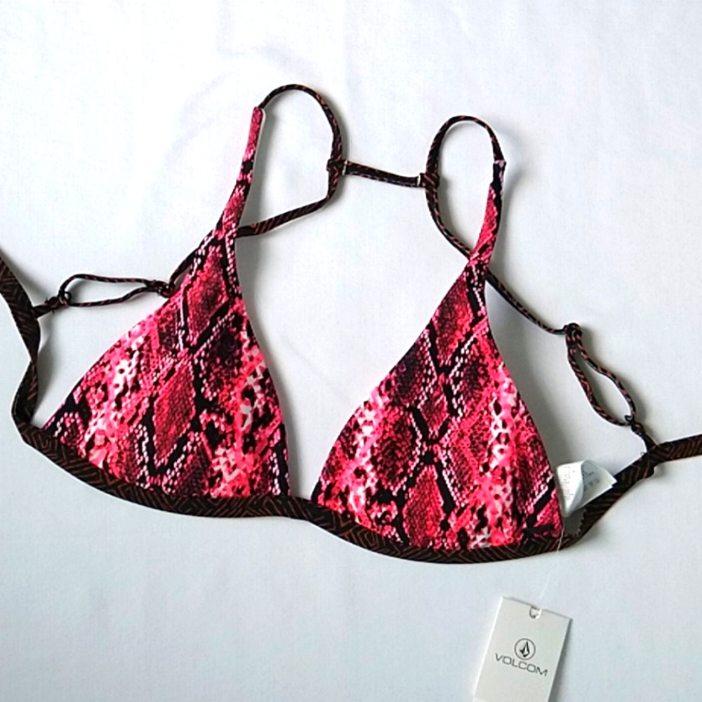 Volcom snake print bikini top